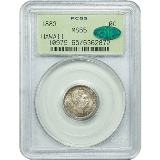 1883 Hawaii 10¢ 6362872 • Coin Rarities Online